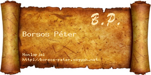 Borsos Péter névjegykártya